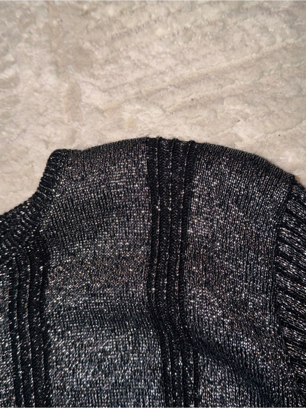 Metallic Black Crew Neck Sweater - Picture 4 of 6